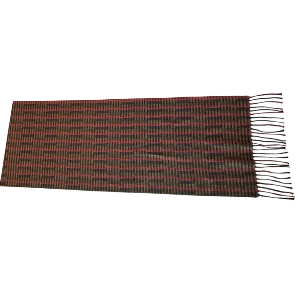 VTG Christian Dior Monsieur Unisex Scarf CASHMAIRE Acrylic Brown Fringe Japan